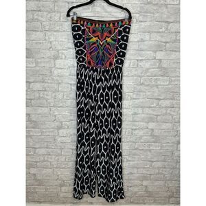 Trina Turk X INC Jumpsuit Tribal Print Strapless Lightweight‎ Pockets Size M